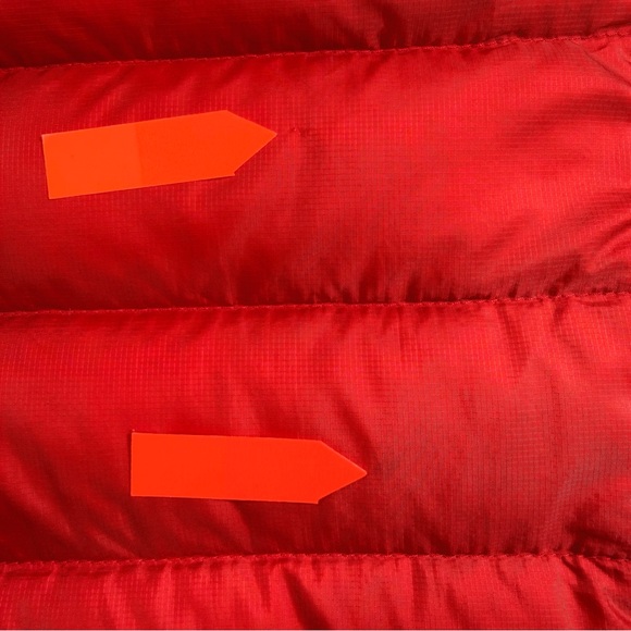 Patagonia Boys Down Sweater Jacket Red Blue Youth M 10 Puffer Winter Coat - Picture 9 of 16